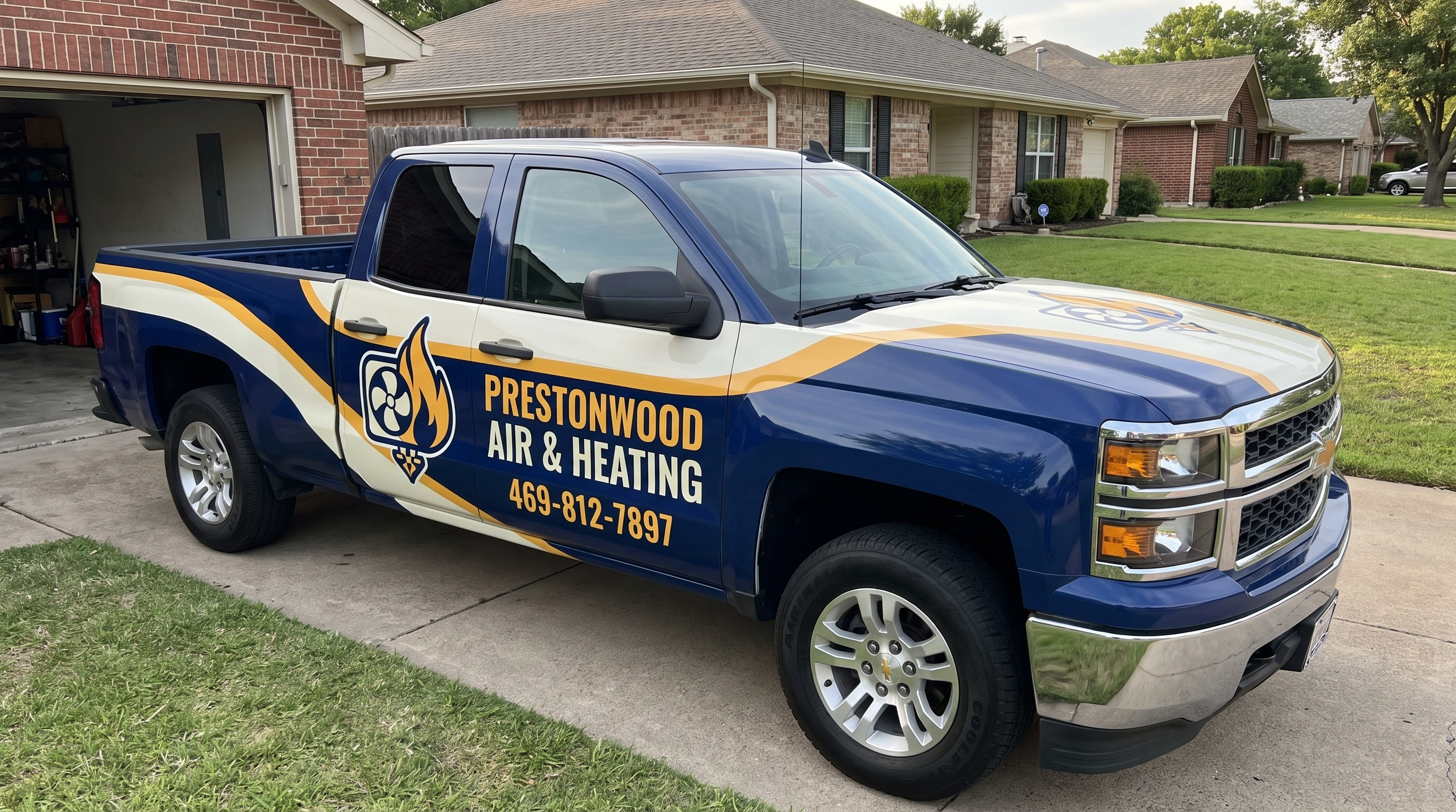 Prestonwood Air & Heating HVAC technician servicing a Dallas, TX home